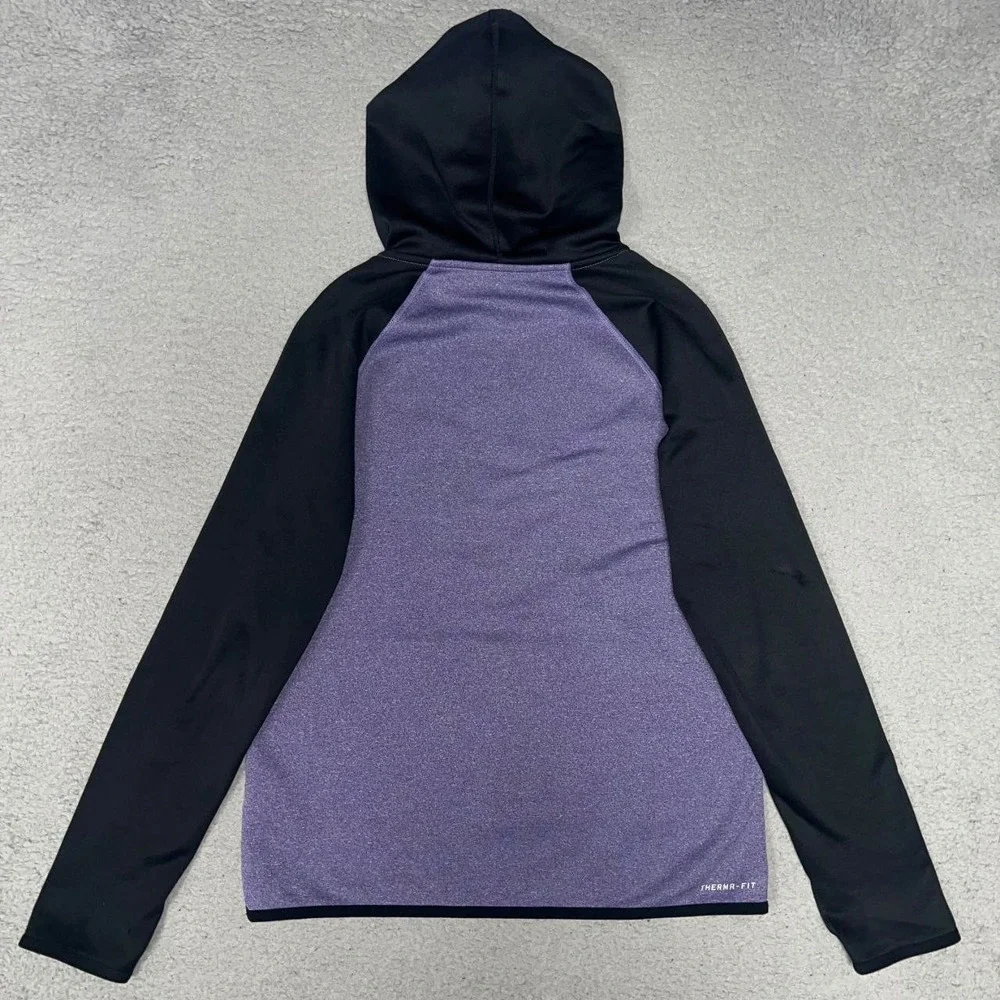 Nike Hoodie Women's Sz S Purple Fleece Therma Thumbhole Center Swoosh 695596-526